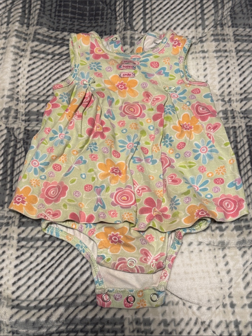 Carter's Pastel Floral Sleeveless Bodysuit Dress - Pink, Yellow, Blue, Green